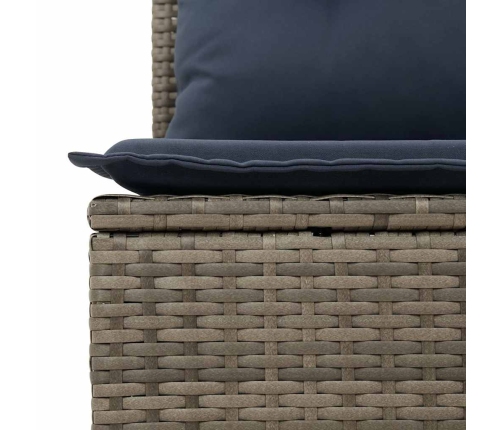 11-Daļīgs Dārza Dīvāna Komplekts Ar Matračiem, Pelēks Pe Pinums Vidaxl