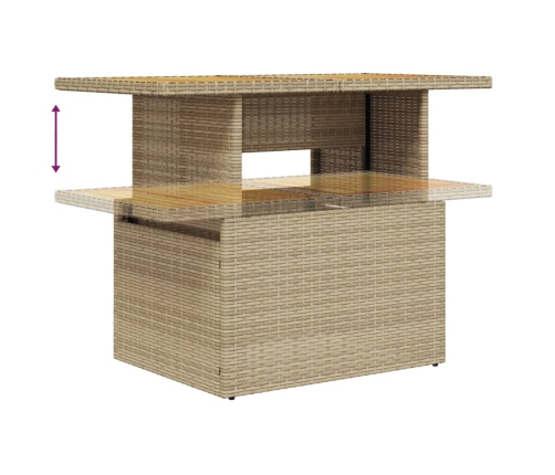 10-Daļīgs Dārza Dīvāna Komplekts, Matrači, Bēša Pe Rotangpalma Vidaxl