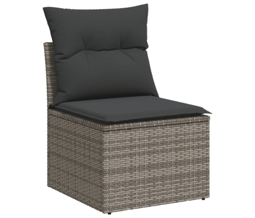 10-Daļīgs Dārza Dīvāna Komplekts Ar Matračiem, Pelēks Pe Pinums Vidaxl