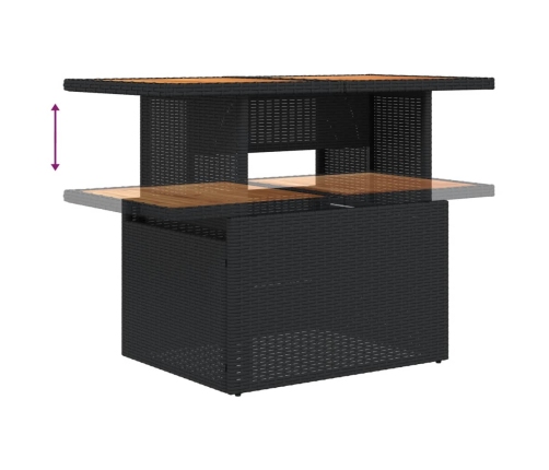 vidaXL 11-daļīgs dārza dīvāna komplekts, matrači, melna PE rotangpalma