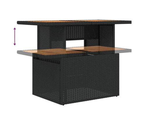 vidaXL 11-daļīgs dārza dīvāna komplekts, matrači, melna PE rotangpalma