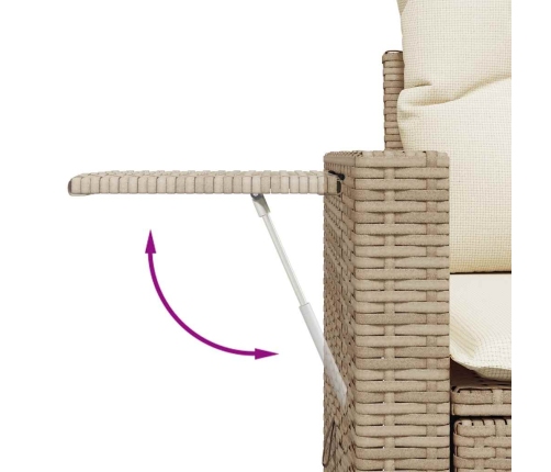 vidaXL 11-daļīgs dārza dīvāna komplekts, matrači, bēša PE rotangpalma