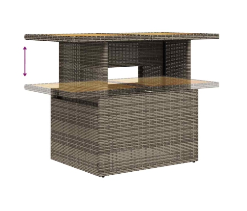 11-Daļīgs Dārza Dīvāna Komplekts Ar Matračiem, Pelēks Pe Pinums Vidaxl