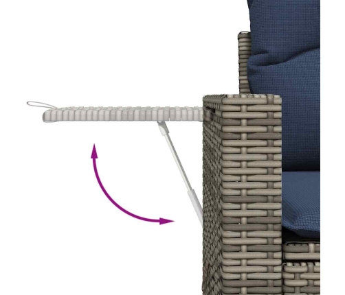 11-Daļīgs Dārza Dīvāna Komplekts Ar Matračiem, Pelēks Pe Pinums Vidaxl