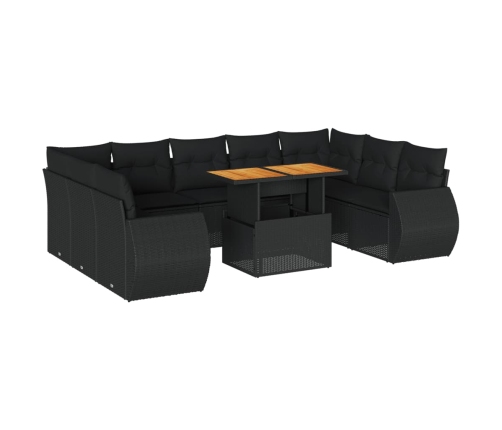 10-Daļīgs Dārza Dīvāna Komplekts, Matrači, Melna Pe Rotangpalma Vidaxl
