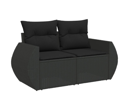 10-Daļīgs Dārza Dīvāna Komplekts, Matrači, Melna Pe Rotangpalma Vidaxl