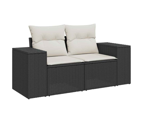 10-Daļīgs Dārza Dīvāna Komplekts, Matrači, Melna Pe Rotangpalma Vidaxl