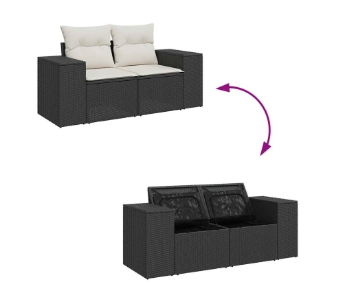 10-Daļīgs Dārza Dīvāna Komplekts, Matrači, Melna Pe Rotangpalma Vidaxl