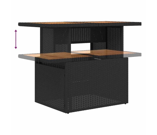 10-Daļīgs Dārza Dīvāna Komplekts, Matrači, Melna Pe Rotangpalma Vidaxl