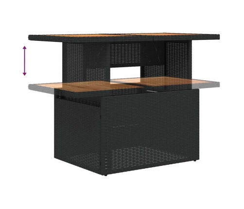 10-Daļīgs Dārza Dīvāna Komplekts, Matrači, Melna Pe Rotangpalma Vidaxl