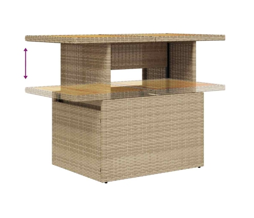 10-Daļīgs Dārza Dīvāna Komplekts, Matrači, Bēša Pe Rotangpalma Vidaxl