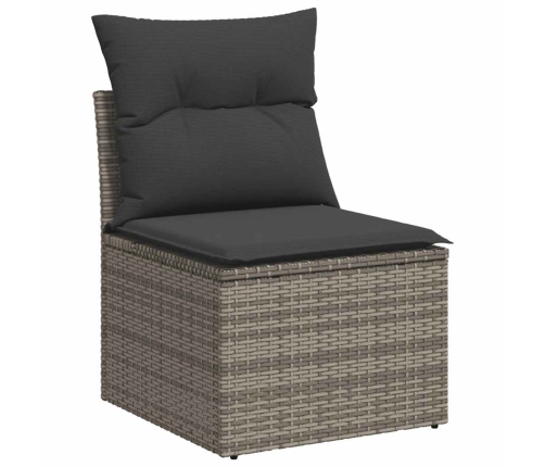 10-Daļīgs Dārza Dīvāna Komplekts Matrači Pelēka Pe Rotangpalma Vidaxl