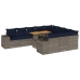 11-Daļīgs Dārza Dīvāna Komplekts Ar Matračiem, Pelēks Pe Pinums Vidaxl