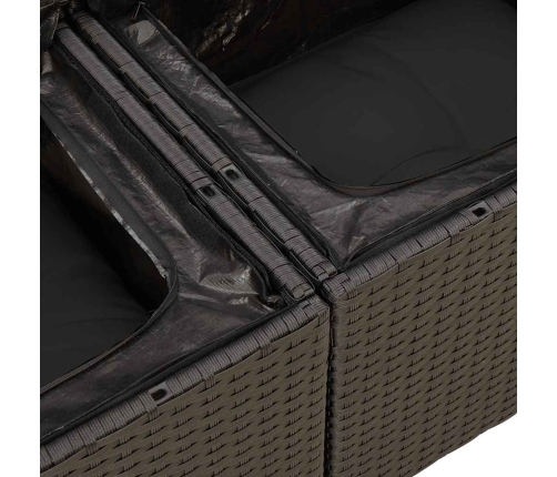 vidaXL 10-daļīgs dārza dīvāna komplekts, matrači, melna PE rotangpalma