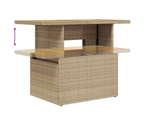 10-Daļīgs Dārza Dīvāna Komplekts, Matrači, Bēša Pe Rotangpalma Vidaxl