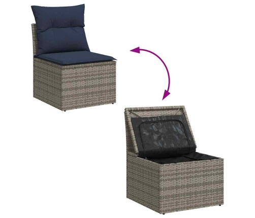 10-Daļīgs Dārza Dīvāna Komplekts Matrači Pelēka Pe Rotangpalma Vidaxl