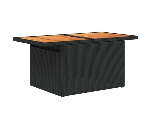 vidaXL 10-daļīgs dārza dīvāna komplekts, matrači, melna PE rotangpalma