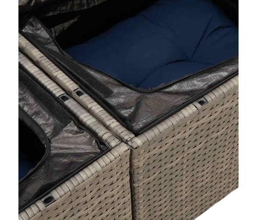 10-Daļīgs Dārza Dīvāna Komplekts Matrači Pelēka Pe Rotangpalma Vidaxl