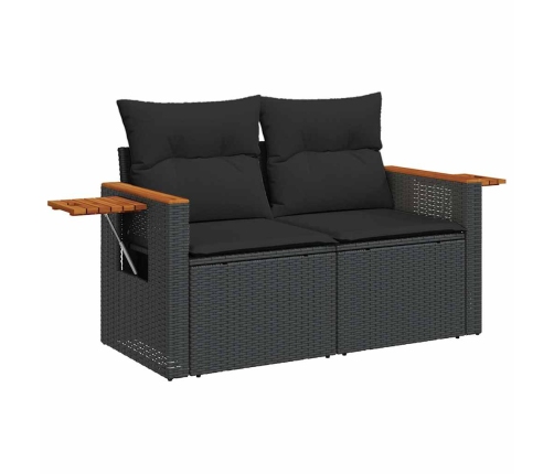 10-Daļīgs Dārza Dīvāna Komplekts, Matrači, Melna Pe Rotangpalma Vidaxl