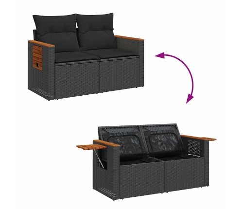 10-Daļīgs Dārza Dīvāna Komplekts, Matrači, Melna Pe Rotangpalma Vidaxl