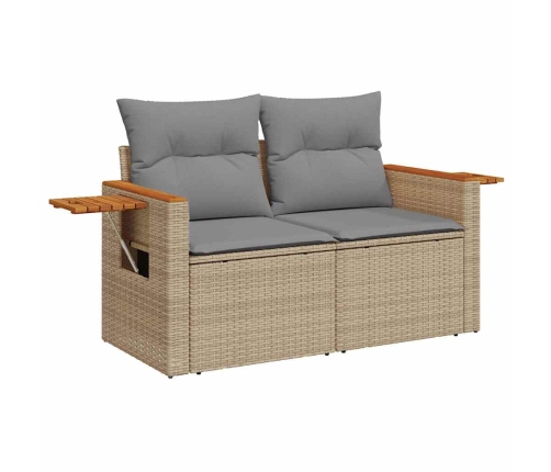 10-Daļīgs Dārza Dīvāna Komplekts, Matrači, Bēša Pe Rotangpalma Vidaxl