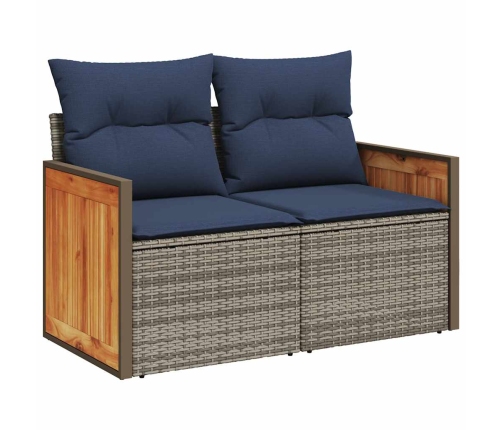 10-Daļīgs Dārza Dīvāna Komplekts Matrači Pelēka Pe Rotangpalma Vidaxl