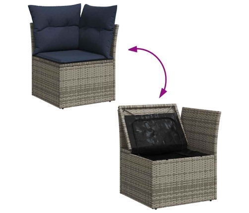 10-Daļīgs Dārza Dīvāna Komplekts Matrači Pelēka Pe Rotangpalma Vidaxl