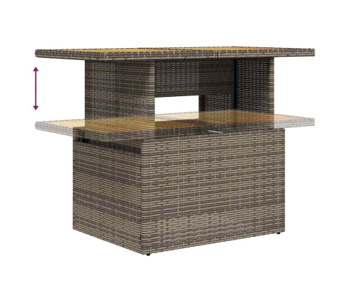 vidaXL 11-daļīgs dārza dīvāna komplekts ar matračiem, pelēks PE pinums