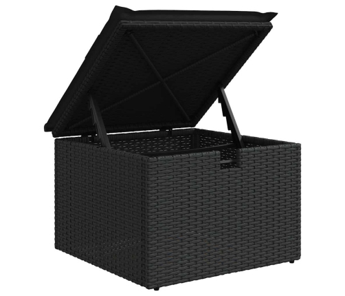 vidaXL 2-daļīgs dārza dīvāna komplekts, matrači, melna PE rotangpalma