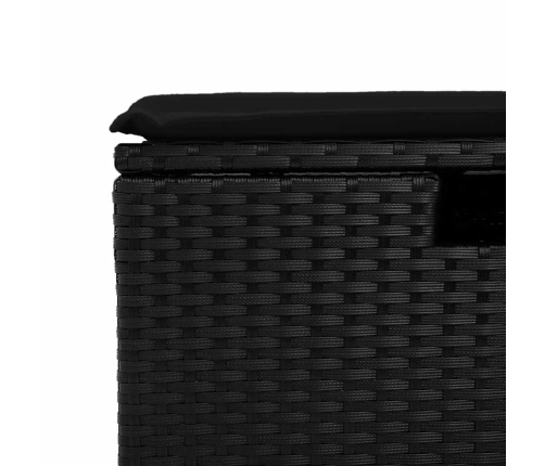 vidaXL 2-daļīgs dārza dīvāna komplekts, matrači, melna PE rotangpalma