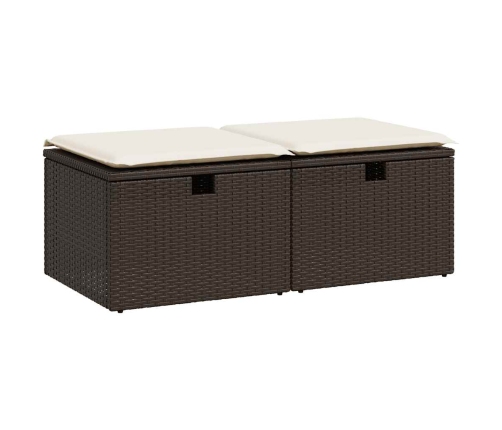 vidaXL 2-daļīgs dārza dīvānu komplekts, matrači, brūna PE rotangpalma