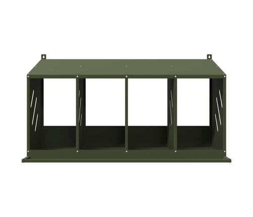 Vistu Ligzdošanas Kaste Ar 4 Nodalījumiem Olīvzaļa Metāla Vidaxl