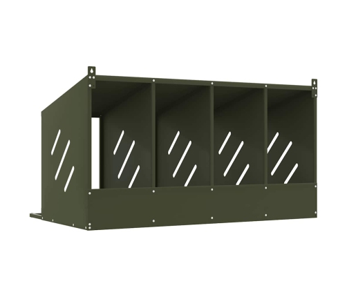 Vistu Ligzdošanas Kaste Ar 4 Nodalījumiem Olīvzaļa Metāla Vidaxl