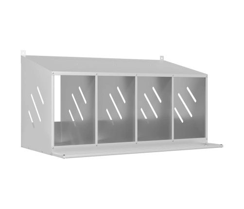 Vistu Ligzdošanas Kaste Ar 4Nodalījumiem Cinkota Sudraba Metāla Vidaxl