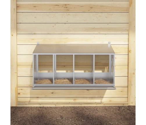 Vistu Ligzdošanas Kaste Ar 4Nodalījumiem Cinkota Sudraba Metāla Vidaxl