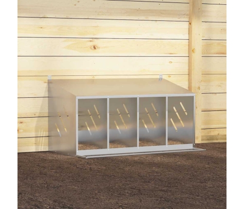 Vistu Ligzdošanas Kaste Ar 4Nodalījumiem Cinkota Sudraba Metāla Vidaxl