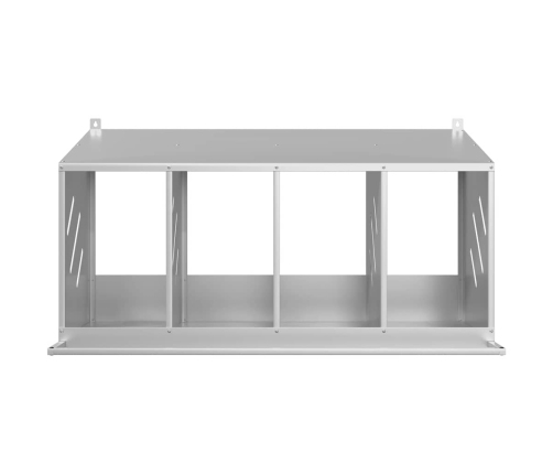 Vistu Ligzdošanas Kaste Ar 4Nodalījumiem Cinkota Sudraba Metāla Vidaxl