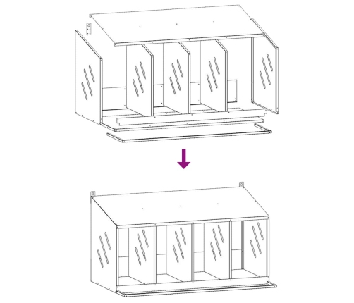 Vistu Ligzdošanas Kaste Ar 4Nodalījumiem Cinkota Sudraba Metāla Vidaxl