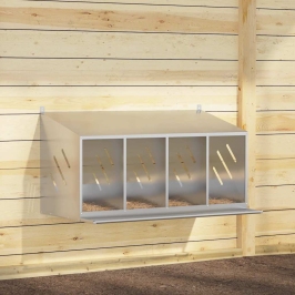 Vistu Ligzdošanas Kaste Ar 4Nodalījumiem Cinkota Sudraba Metāla Vidaxl