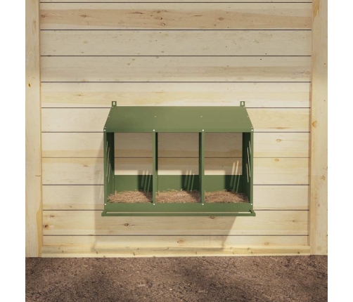 Vistu Ligzdošanas Kaste Ar 3 Nodalījumiem Olīvzaļa Metāla Vidaxl