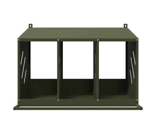 Vistu Ligzdošanas Kaste Ar 3 Nodalījumiem Olīvzaļa Metāla Vidaxl