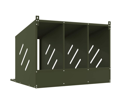 Vistu Ligzdošanas Kaste Ar 3 Nodalījumiem Olīvzaļa Metāla Vidaxl