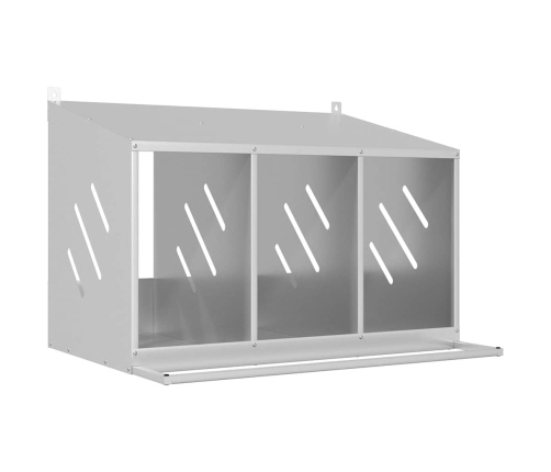 Vistu Ligzdošanas Kaste Ar 3Nodalījumiem Cinkota Sudraba Metāla Vidaxl