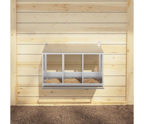 Vistu Ligzdošanas Kaste Ar 3Nodalījumiem Cinkota Sudraba Metāla Vidaxl