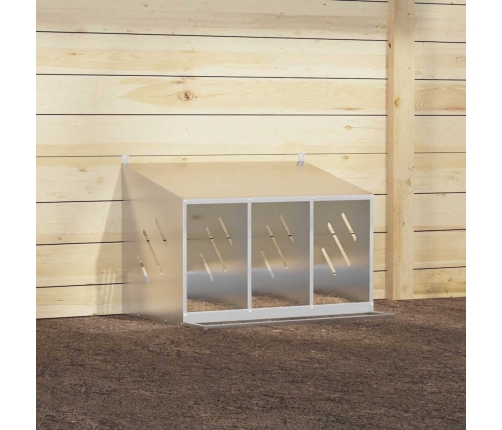 Vistu Ligzdošanas Kaste Ar 3Nodalījumiem Cinkota Sudraba Metāla Vidaxl