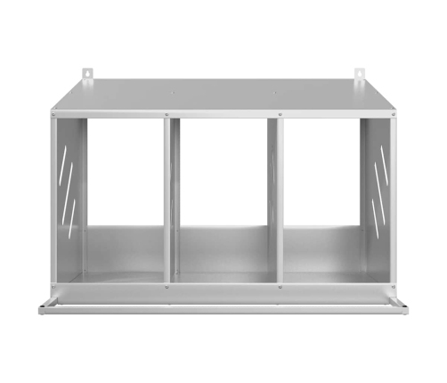 Vistu Ligzdošanas Kaste Ar 3Nodalījumiem Cinkota Sudraba Metāla Vidaxl