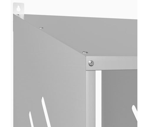 Vistu Ligzdošanas Kaste Ar 3Nodalījumiem Cinkota Sudraba Metāla Vidaxl