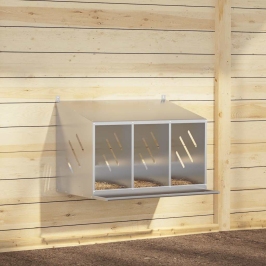 Vistu Ligzdošanas Kaste Ar 3Nodalījumiem Cinkota Sudraba Metāla Vidaxl