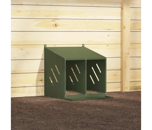 Vistu Ligzdošanas Kaste Ar 2 Nodalījumiem Olīvzaļa Metāla Vidaxl