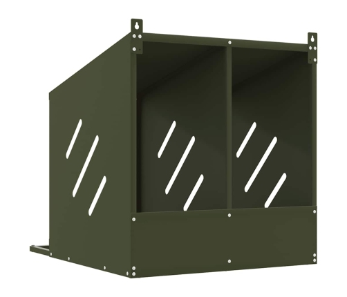 Vistu Ligzdošanas Kaste Ar 2 Nodalījumiem Olīvzaļa Metāla Vidaxl